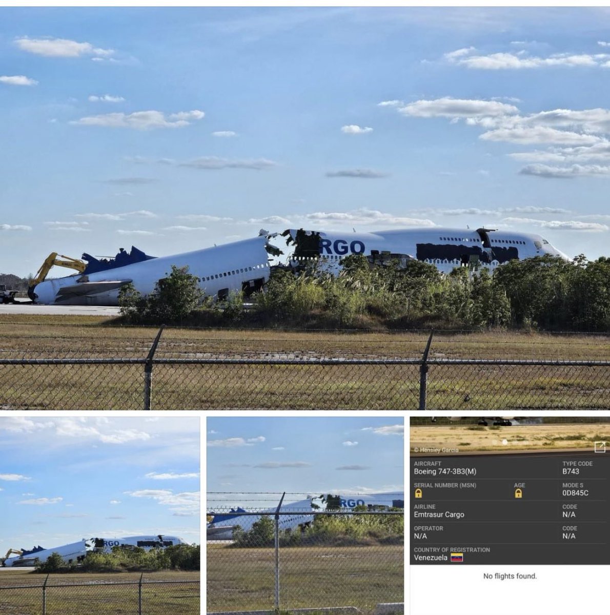 Así dejaron los gringos el avión YV3531 B747 propiedad del estado Venezolano, cuando te digan que no hay bloqueo y percusión economía contra Venezuela muestrale esta foto 👉