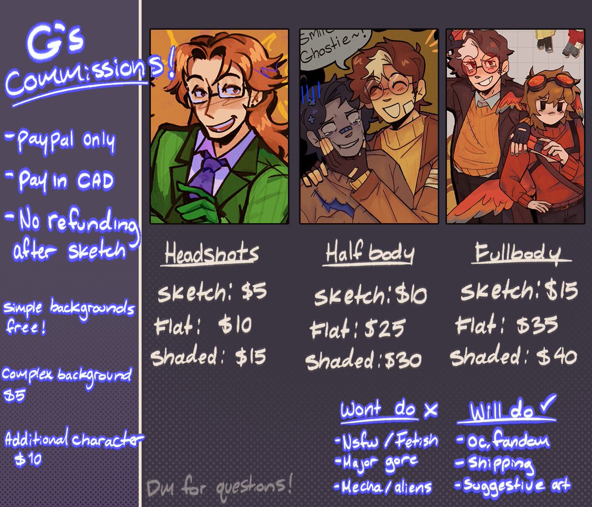 saiihara_'s tweet image. - Commission sheet info -
~Paypal only
~DM if interested
Please be patient with me since I do have a busy schedule! ^^;
