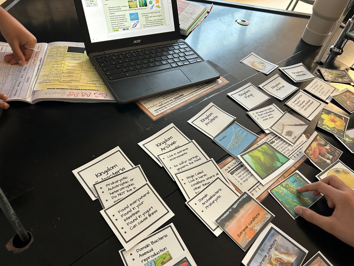 Overcoming challenges in 7th grade science! Collaboration, communication, and synthesizing their learning through an almost 40 card, card sort!! So proud of our students!:) 🎉🦅💙