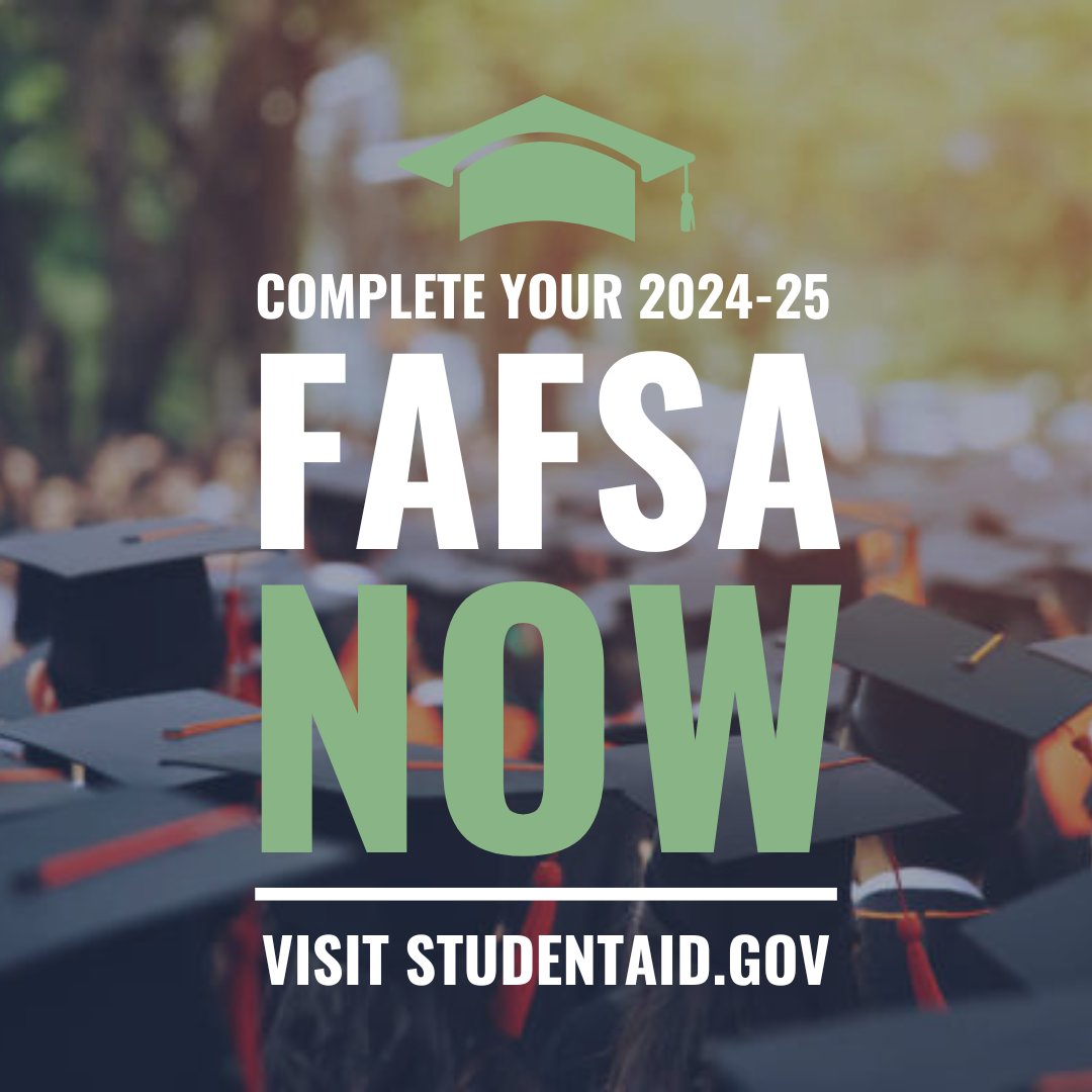 Unlock the door to financial aid with #FAFSA! Whether you're a high school senior or already in college, applying is the first step toward making your education dreams a reality. Don't wait, start your journey to financial assistance today!

Learn more: studentaid.gov