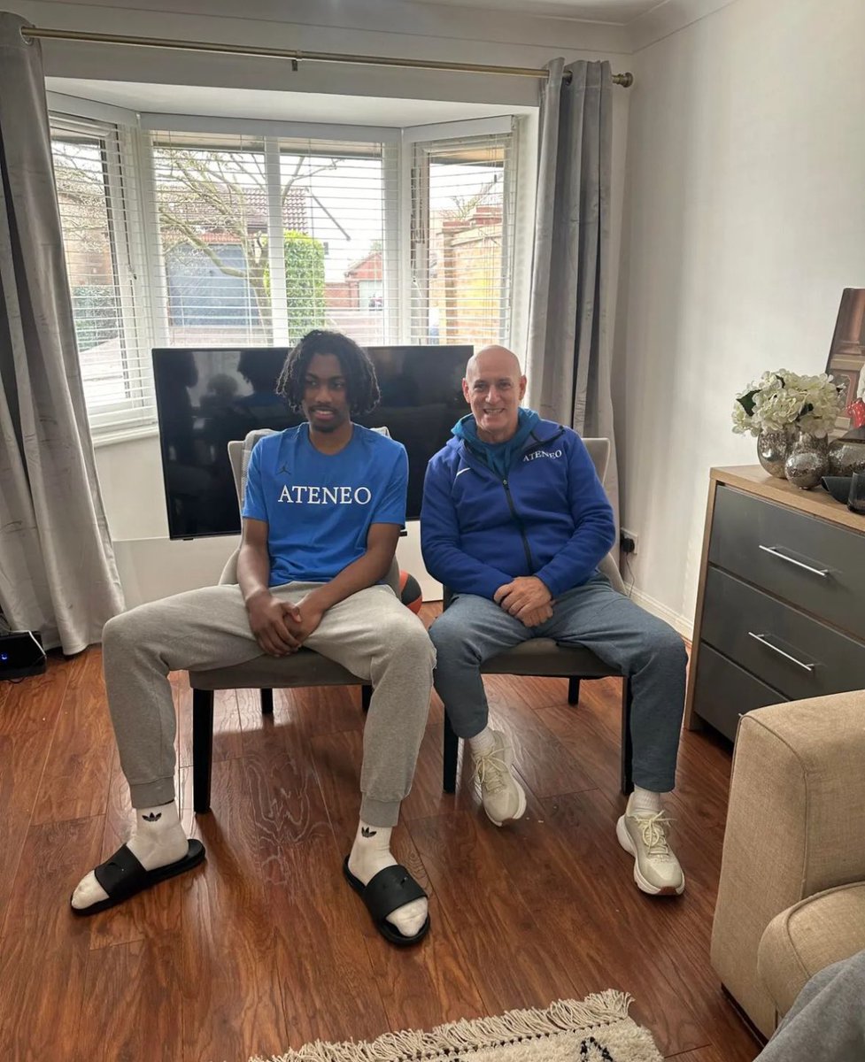 Ateneo head coach Tab Baldwin in London, meeting with Femi Edu, the younger brother of AJ, whose family hosted the Blue Eagles mentor. (Photo: Bayanihan Elite)