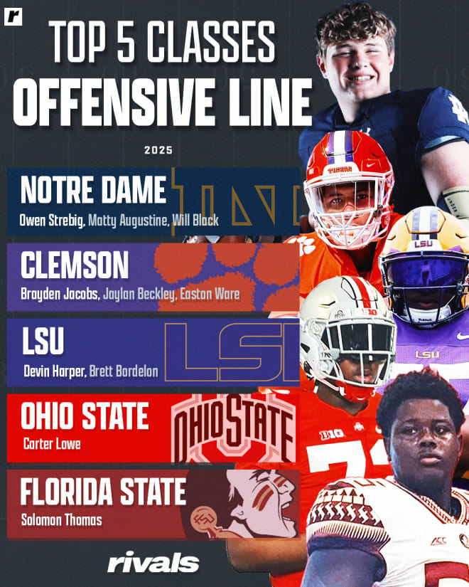 #LSU ranked in the top-five classes for quarterback, running back, wide receiver/tight end and offensive line for 2025.

Here is where those Tigers ranked at their respective positions: bit.ly/3Th2k7O