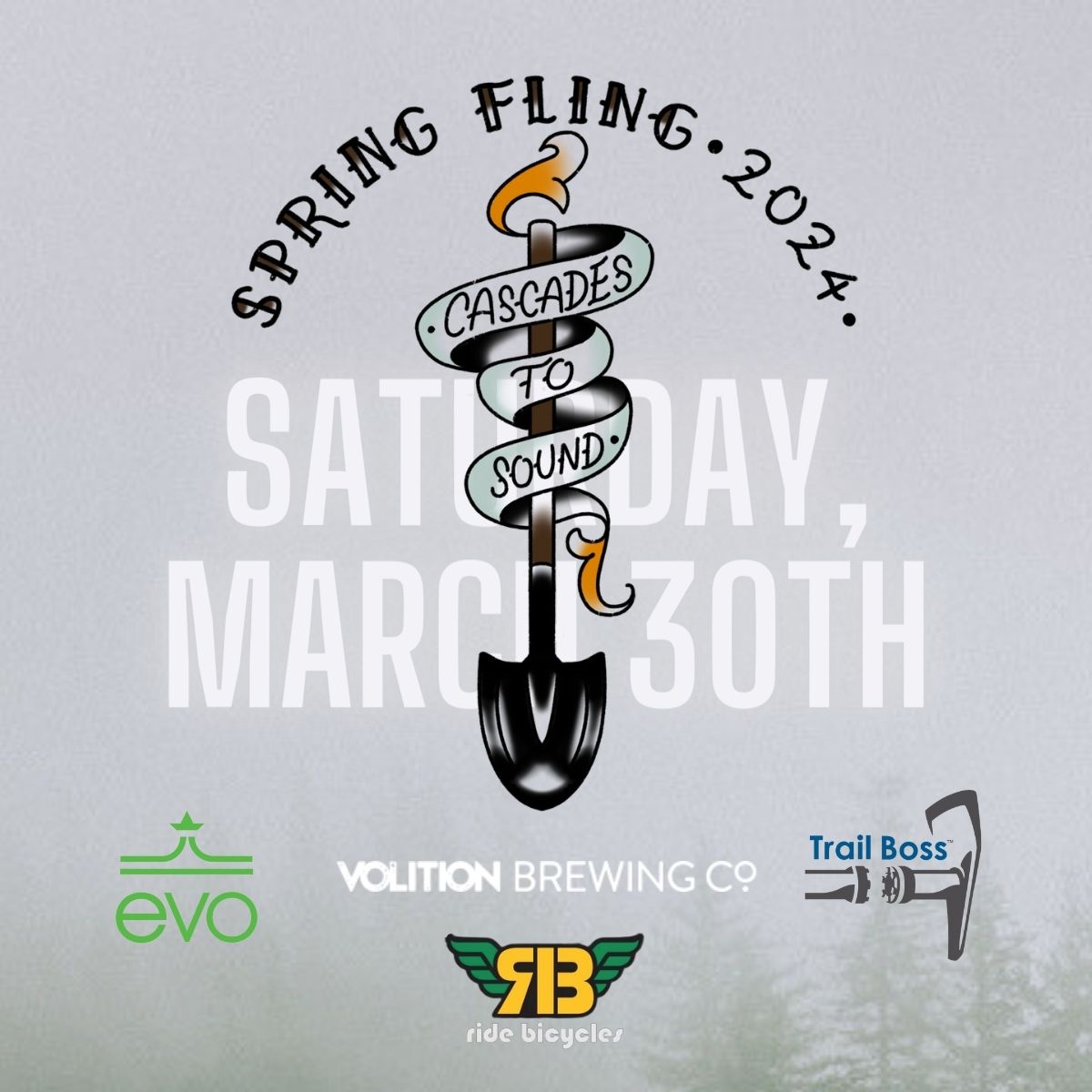 Get ready for our 1st annual SPRING FLING (as in, flingin’ dirt) ⛏️
March 30th from 9:30am-4:00pm we'll be at Raging River to party and do a spring clean of our favorite trails: Flow State, Raging Ridge, CCDH, No Service, Return Policy, &amp; more!

Register: evergreenmtb.org/calendar/event…