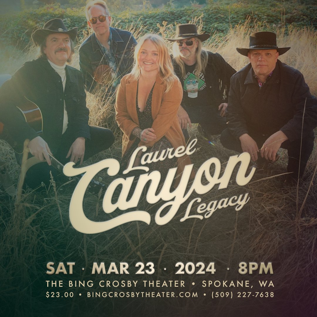 Feel the rhythm, embrace the melody! Laurel Canyon Legacy enchants The Bing on 03/23. Link in bio to get tickets!

#laurelcanyon #laurelcanyonlegacy #musicfest #spokanemusicfest #bingcrosbytheater #spokane #music #pnw #RhythmAndMelody #LaurelCanyonLegacyLive