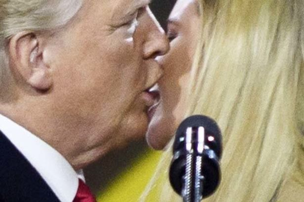 Chodron1025673's tweet photo. @TonyMontana5309 Donald Trump plants open-mouthed kiss on daughter Ivanka
DONALD Trump has once again displayed his special relationship with Ivanka by giving her an open-mouthed kiss.
https://t.co/3nZe84C28H https://t.co/qi5ZU6hh4q