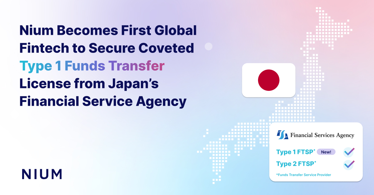 Breaking News: Nium is the first global fintech to secure Japan's Type 1 FTSP license from @JFSA_en. Nium can now offer transfers of up to 50M JPY, giving our customers a way to transfer more money faster, cheaper and more transparently. More here: shorturl.at/cpyKX #Japan