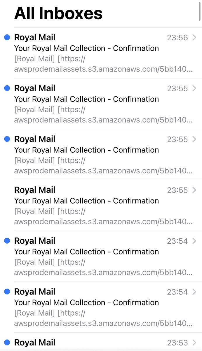 MethodFBA's tweet image. Sort it out @RoyalMail - booked one collection and had over 200 confirmation emails. Give it a rest