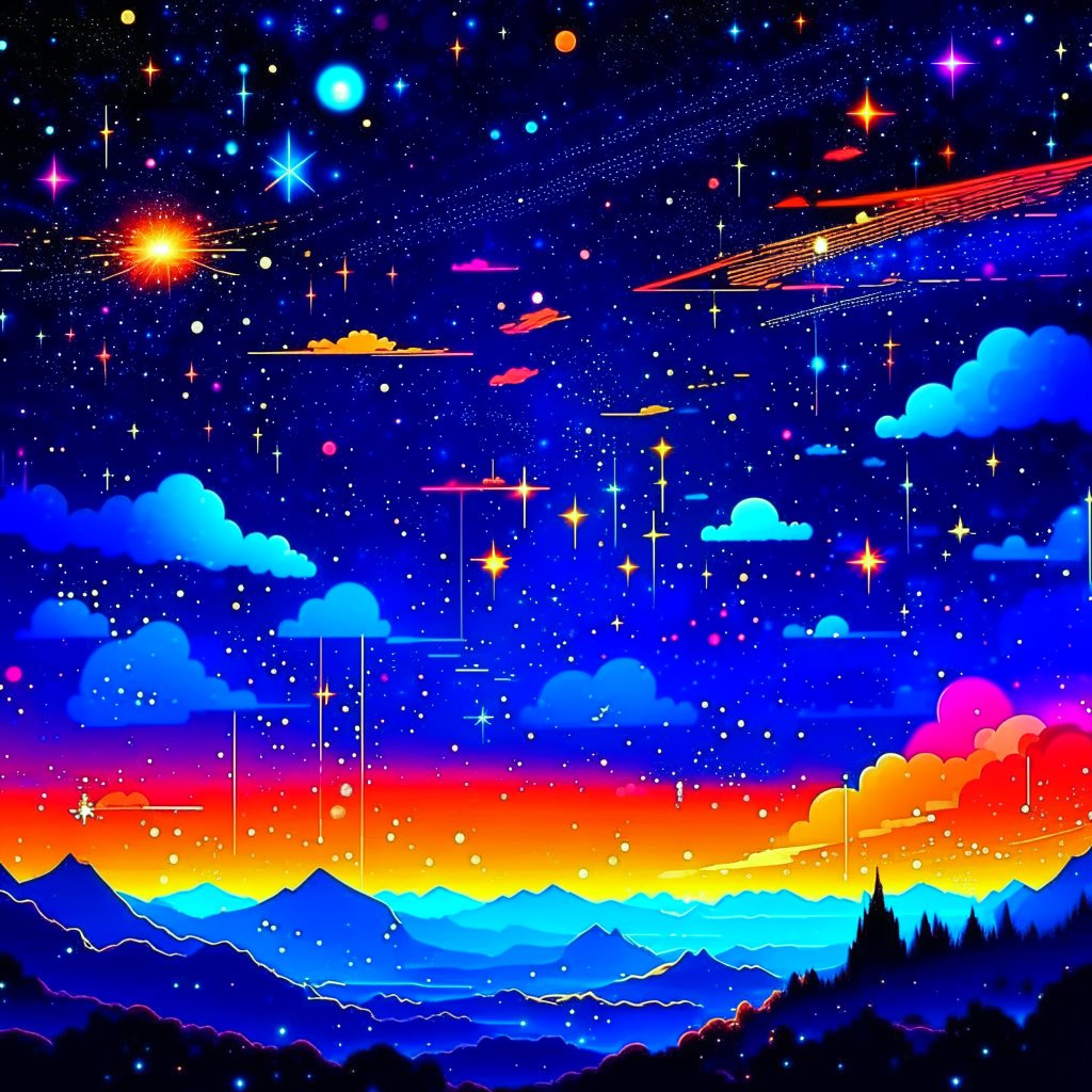 Model: Kandinsky v3
Focal point: Night Sky
Image style: Anime (Video Game)
#AI #AiArt #AnimeSky #PixelStars #GamingAesthetics #JRPGViews #SpaceArt #NebulaNight #RetroGaming