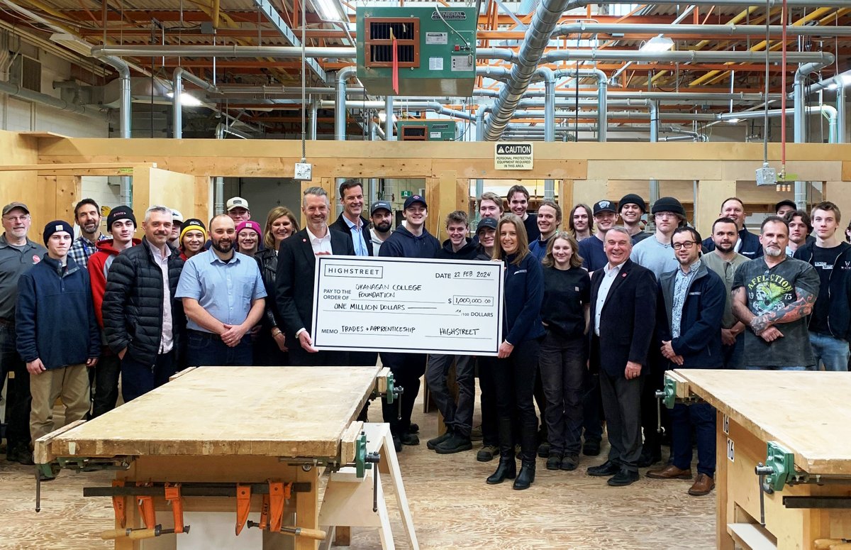 Highstreet champions careers in Trades with $1-million gift to Okanagan College to benefit students. 

okanagan.bc.ca/trades-and-app…

 #HighstreetChampions #TradesCareers #StudentSupport #SkilledTrades #CareerDevelopment #TradeSchool