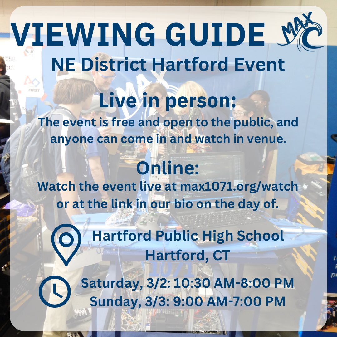 We’ll see you this weekend in Hartford!

#LetsMakeStuff #WeAreNE #NEFIRST_Hartford #morethanrobots #omgrobots #FIRSTINSHOW #CRESCENDO