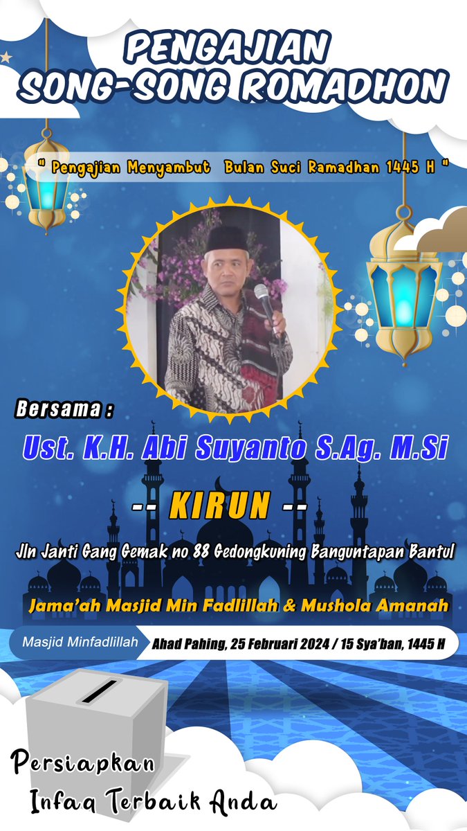 excrozer's tweet photo. Banner Pengajian Menyambut Bulan Suci Ramadhan
👤 : Ust Abi Suyanto
🖼 : Excrozer Design

#excrozer #excrozerdesign #design #grafis #art #digitalart #designer #desainergrafis #creator #contentcreator #banner #desain #pengajian #ramadhan #ustadz #masjid https://t.co/qUQJUpxAjQ