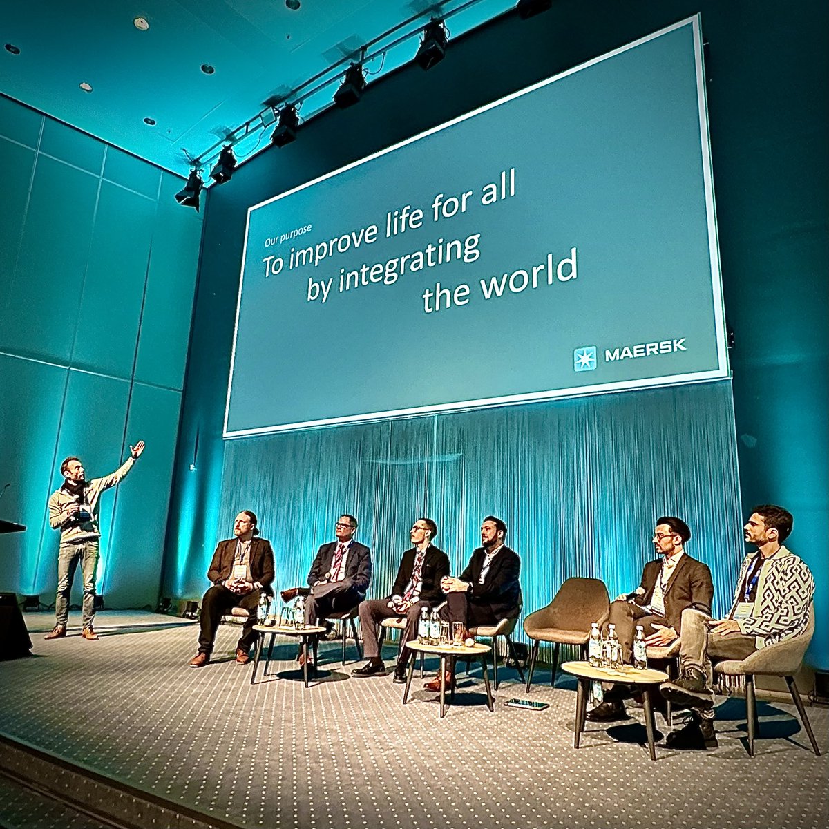Our purpose in <a href="/Maersk/">Maersk</a>:
“To improve life for all by integrating the World”. 
Always important to remember in all the tech talk at The World Maritime Forum.
#maersk