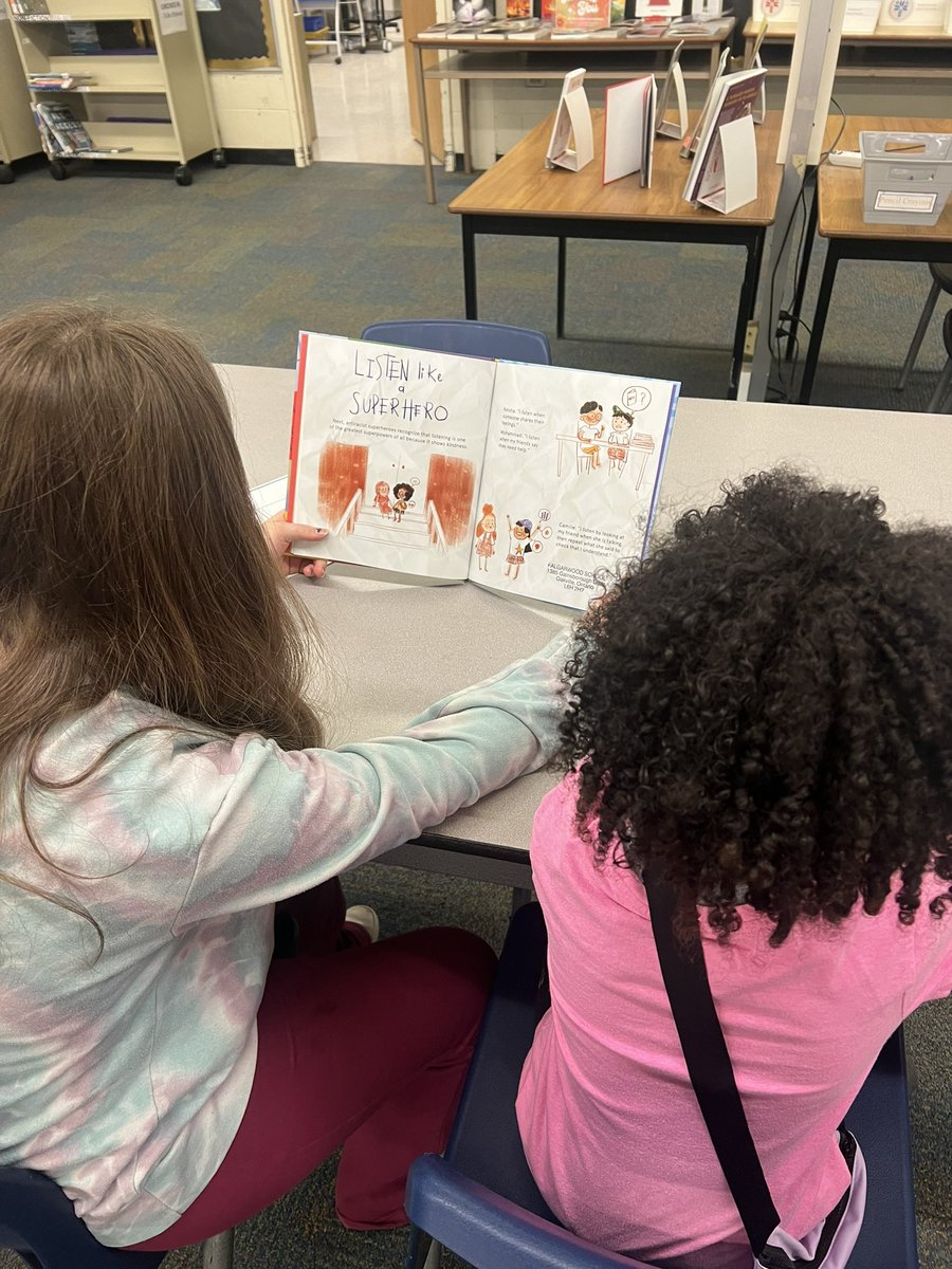 Chojkac's tweet photo. Grade 6s read kindness stories and wrote kindness promises with their grade 2 buddies today. 💕#PinkShirtDay2024 https://t.co/JxaGW8UZlU