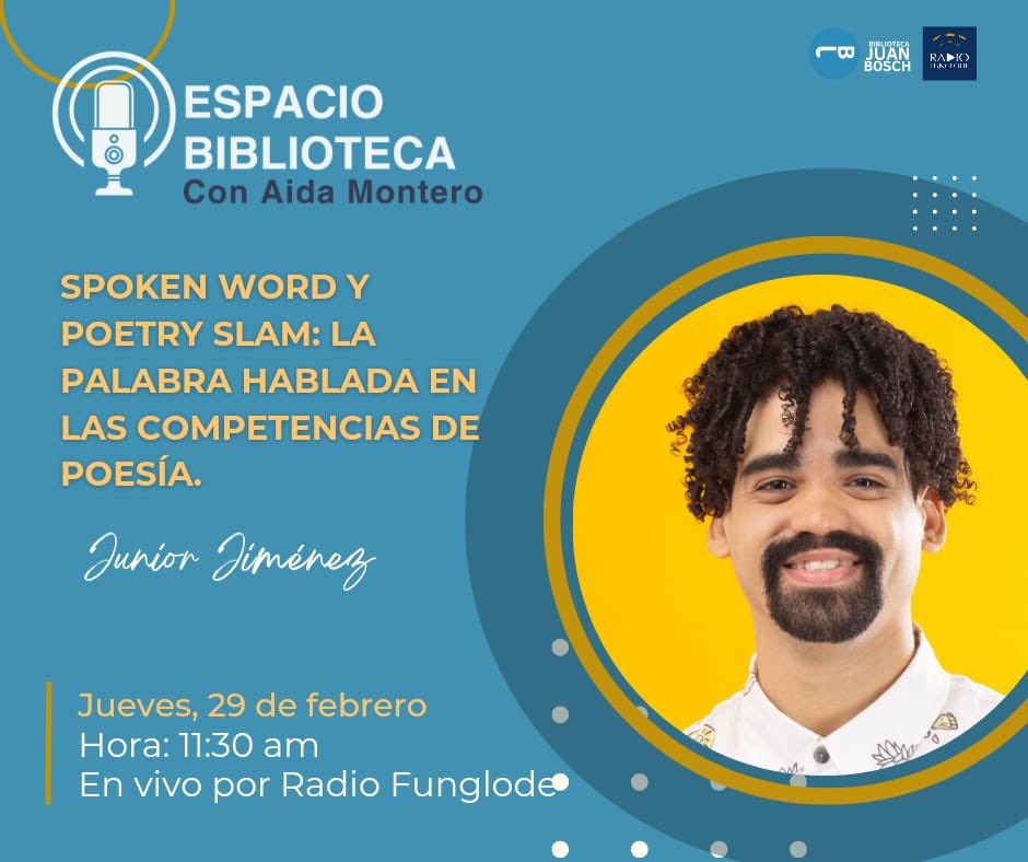 BIBLIOTECAJB's tweet photo. Spoken Word y Poetry Slam: la palabra hablada en las competencias de poesía, mañana jueves en vivo por @radiofunglode 

Síguenos para que te enteres de lo que estamos preparando cada jueves. 

Suscríbete a nuestro canal, enlace en la bio.

#bjb #espaciobiblioteca https://t.co/eEaVFmJGht