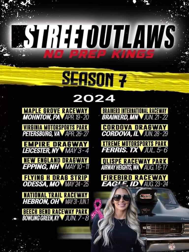So far this is the Street Outlaws NPK SEASON 7 Schedule of what they have posted so far season 6 airs in April wahoo! #streetoutlaws #streetoutlawsnpk #405streetoutlaws #memphisstreetoutlaws #nolastreetoutlaws #Discovery #lizzymusi #ryanmartin #187customs