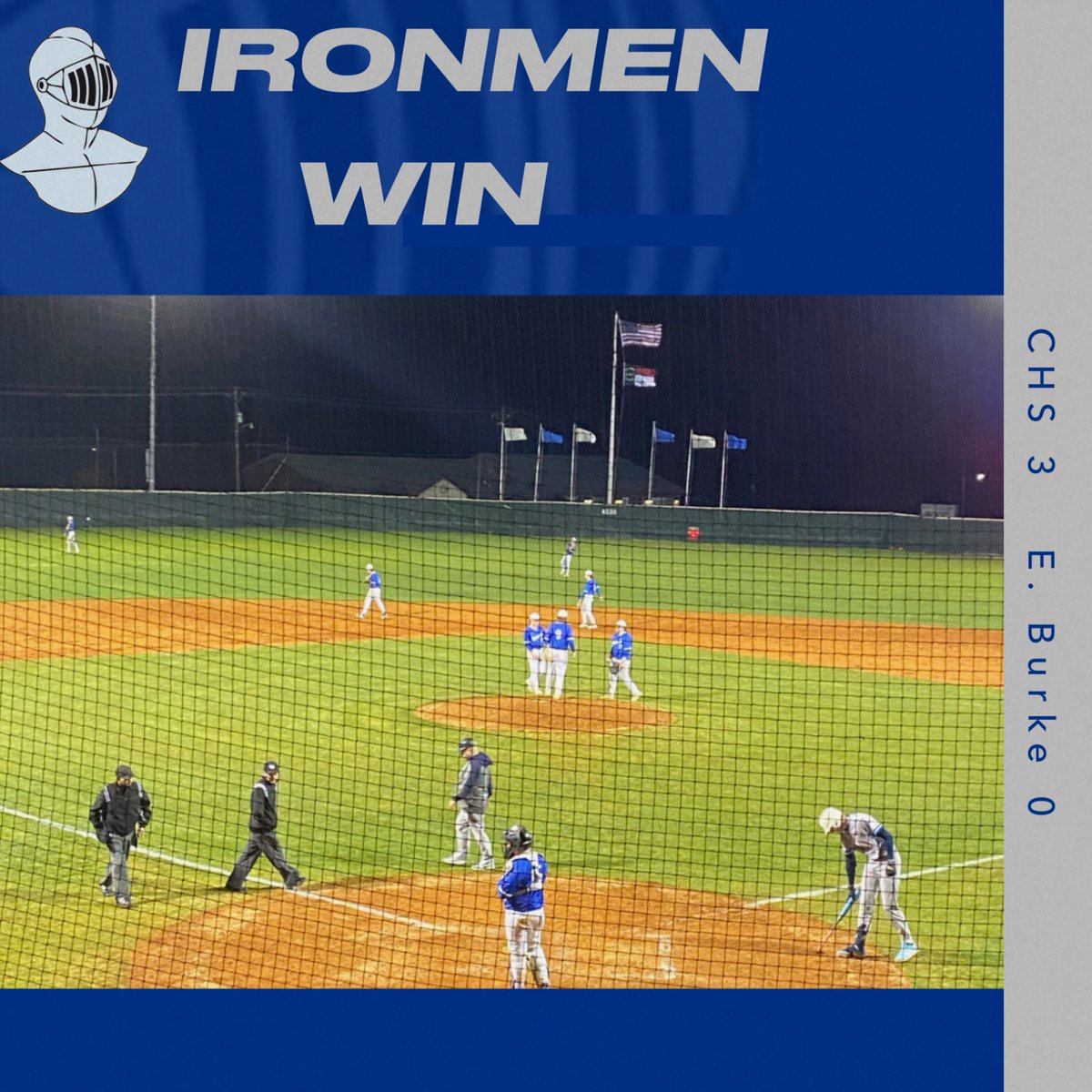 Cherryville baseball wins the home opener! Eli Newsome pitched five no hit innings, 12ks, Bumgardner with the save.  Davin Digh with two hits, Talon Dalton, Reynolds, and Anderson had a hit!