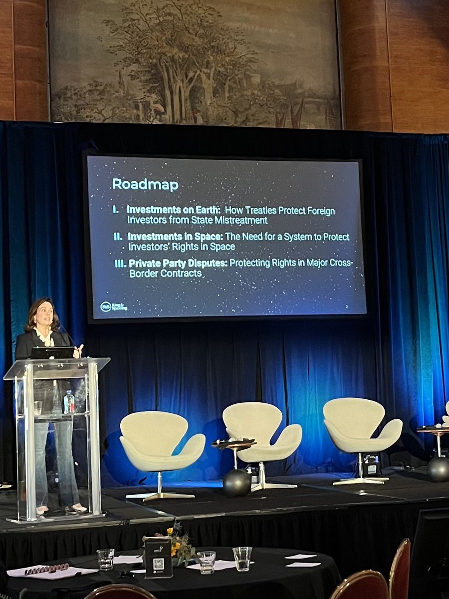 Our penultimate panel of the day, “Stars and Strife: How Lessons from Energy and Infrastructure Disputes Can Apply to Space” with King & Spalding partner Elizabeth Silbert #spacelaw #FutureLawyer #LegalInnovation #aerospace #legalinspace #legalops #SBLL2024 #spacebeachlawlab