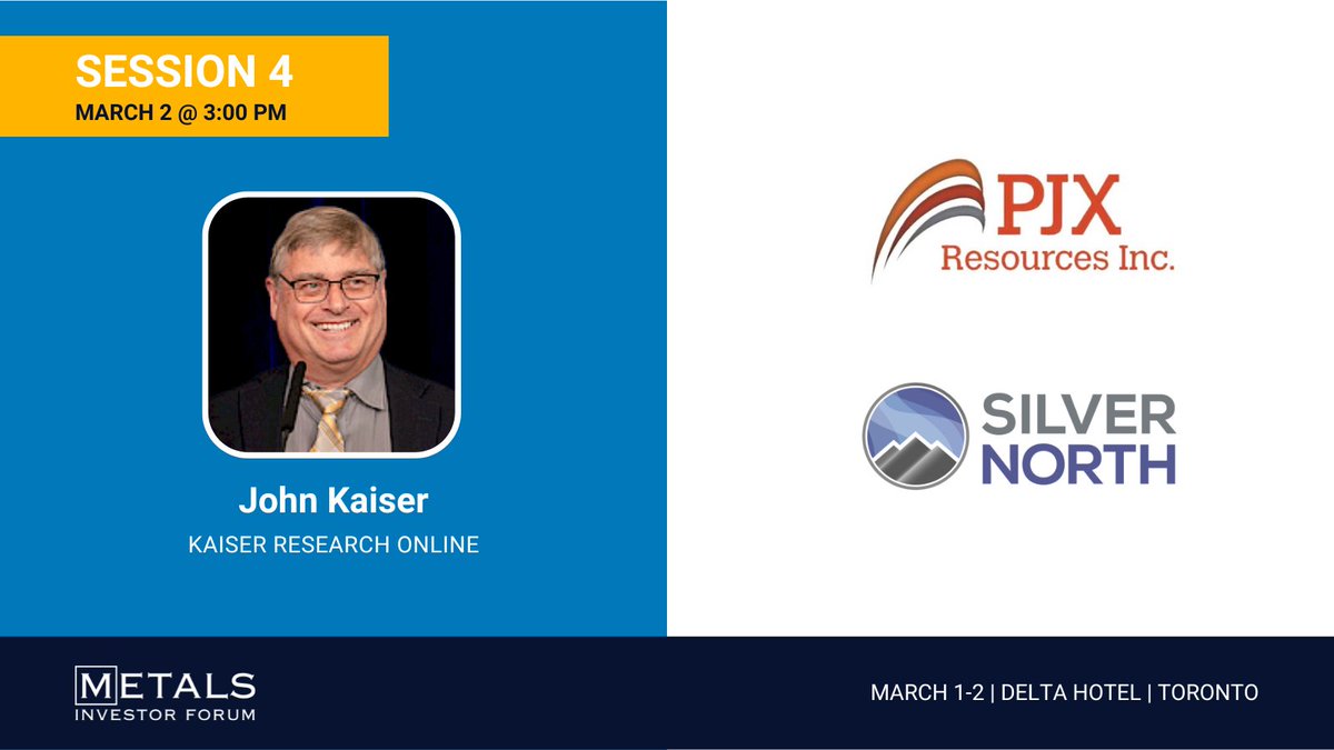 John Kaiser, @KaiserResearch, has invited PJX Resources & @SilverNorthRes to join him for session 4 on March 2 at the Metals Investor Forum in Toronto this weekend. Admission is free, register here: bit.ly/4bEMeMv #MIF2024 #mininginvestment