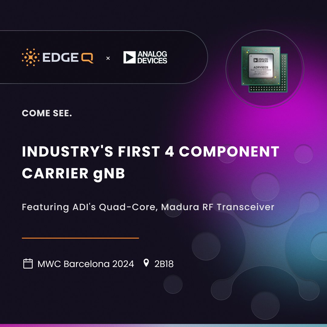 As we wrap up #mwc2024, we're thrilled to be partnering with Analog Devices to introduce the industry's first 4-component carrier gNB. Check it out!