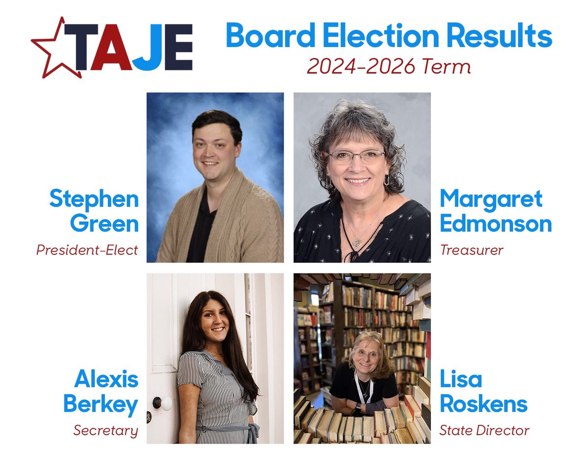 TAJE is pleased to announce the results of the February board election. We are grateful to everyone who ran for a position on the board as well as to all of our members who voted in last week’s election. You can read more about these new board members on our website.