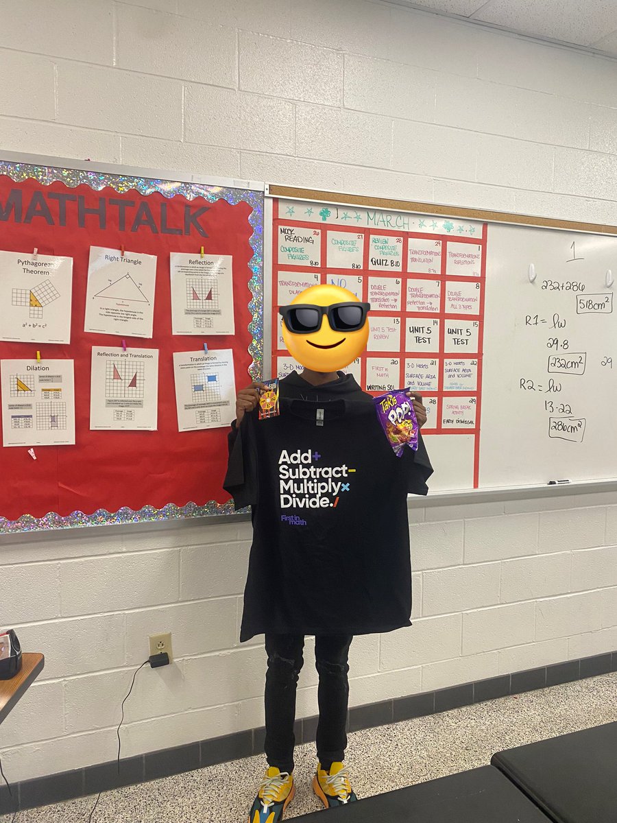 MissKlein51's tweet image. Teacher of the Month & Student of the Month #FirstInMath @BaysideMSVBCPS #Math8Baby #MsKleinGetsAfterIt My kiddos are Mathematicians and I 💜💜💜 it!!