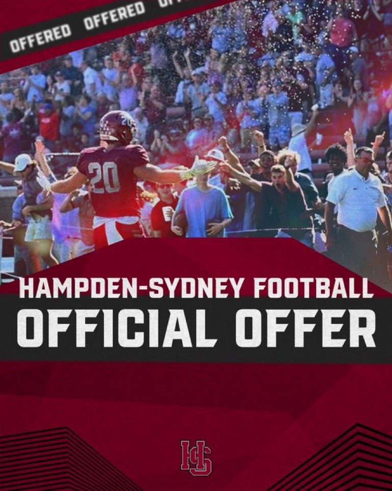 I would like the thank Hampton Sydney for extending me an official offer. I had some great conversations with the Coach Zullinger and feel great about my fourth official collegiate offer! @HSC__FOOTBALL @ZachZullinger @GHSbucsfootball @SeanEperjesi @CoachBones27 @RouteTreePerf