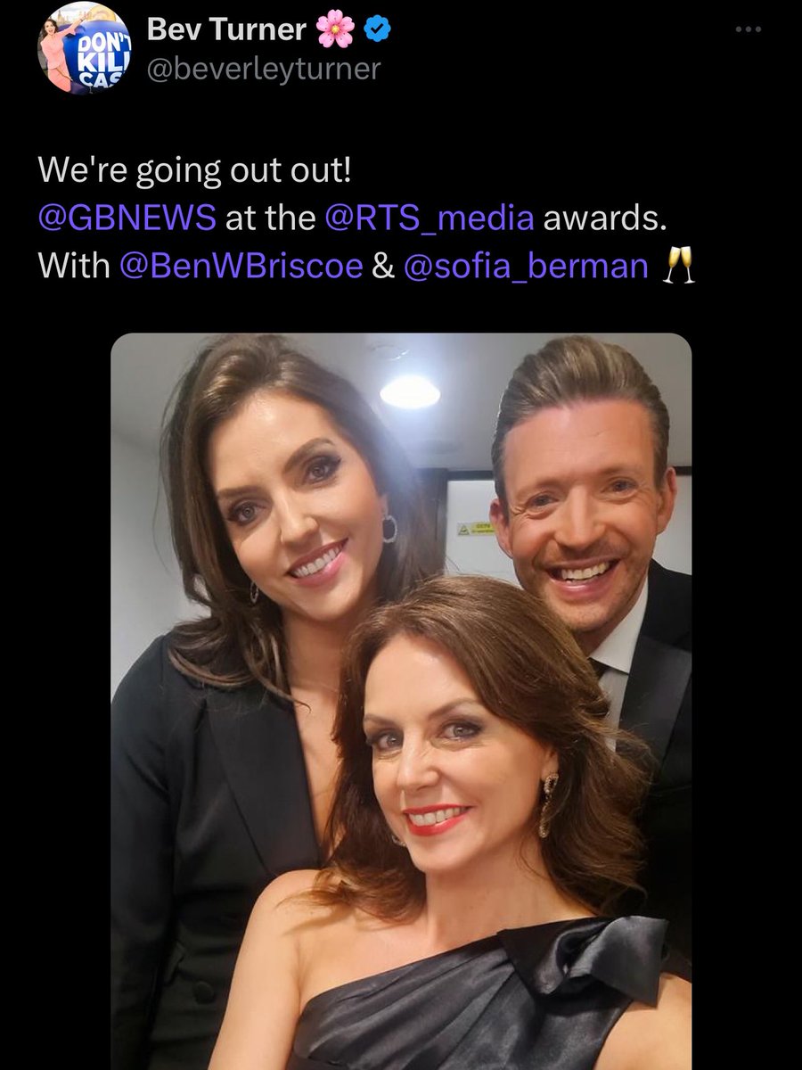 This lot weren’t even nominated for an award at the RTS awards, let alone won anything

Anything for a free night out, eh Bev 🤪
