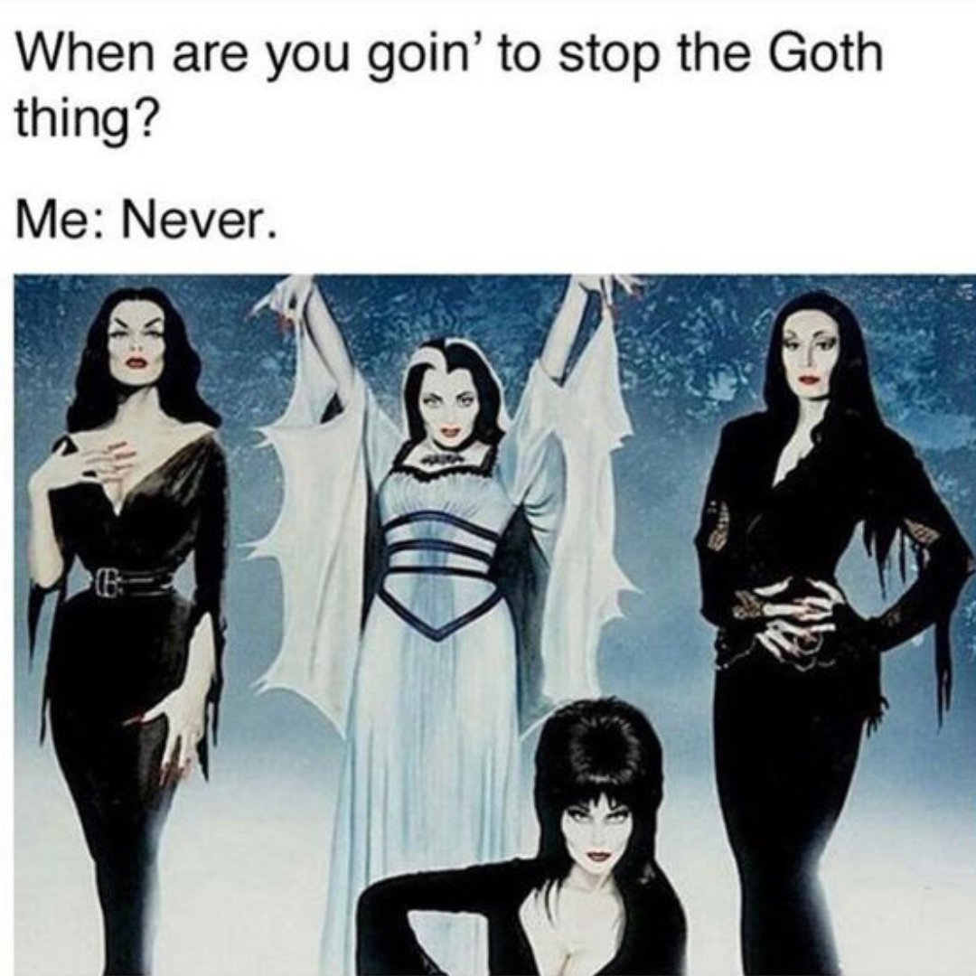Goth is not just a phase, it's a forever mood 🖤

#memes #gothlife #forevergoth #gothforever #gothstyle #gothculture #gothcommunity #gothlove #gothgoth #meme #gothmemes