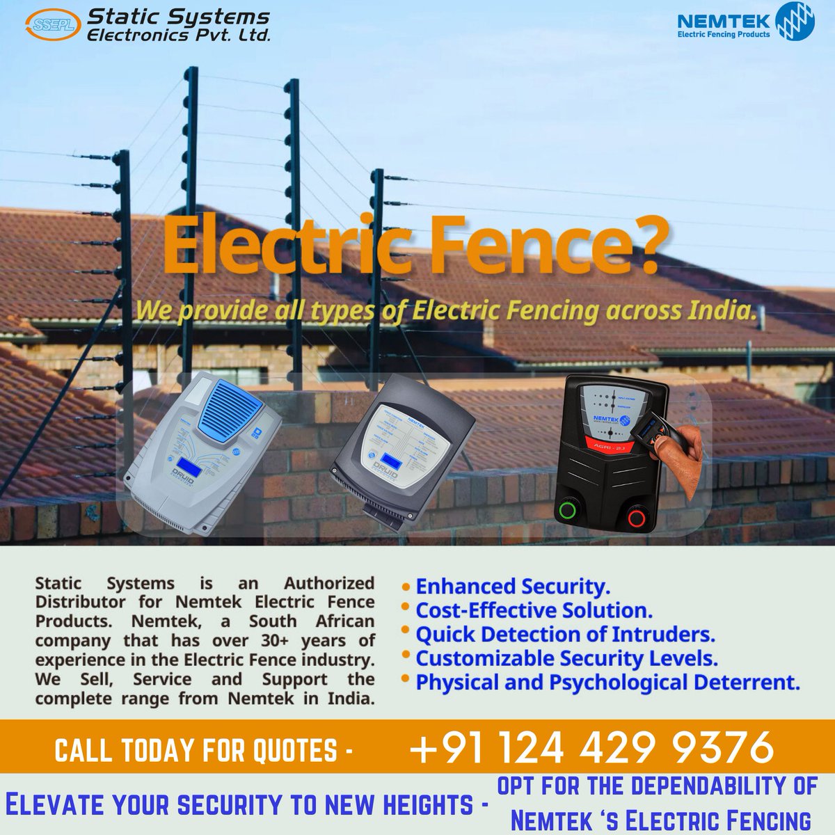 StaticSystemsIn's tweet photo. Electrify your #security with the unbeatable protection of #electric #fencing. Deter intruders, secure your premises, and stay steps ahead.
Choose the best #Electric #Fence solution for peace of mind.

#ElectricFencing #fenceinstallation #fence #electricfence #nemtek #Indian https://t.co/HDjPN8cTlD