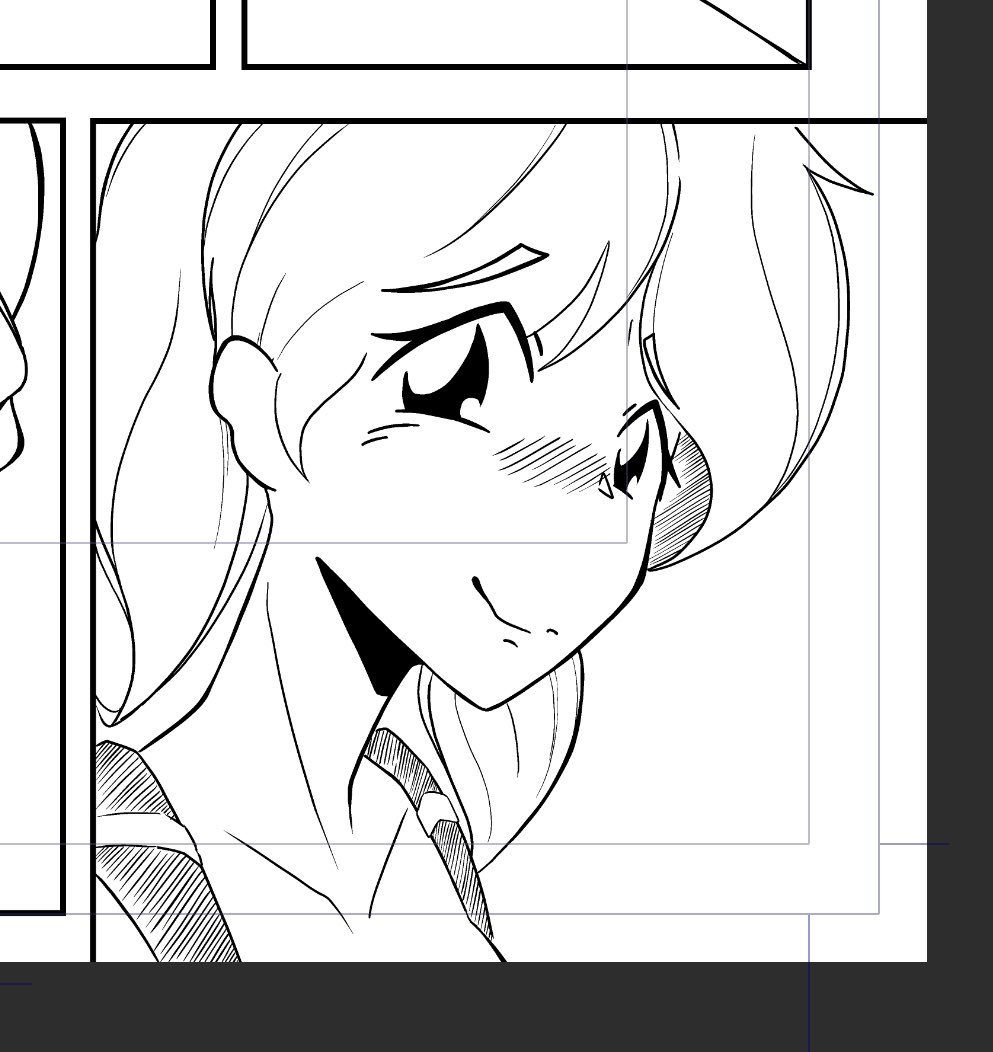 Continuing a page I suspended a couple of years ago. Trying to run several comic projects parallel. I used to do this a lot and trying to get back into it :) #wip #manga #backoffice #webcomic