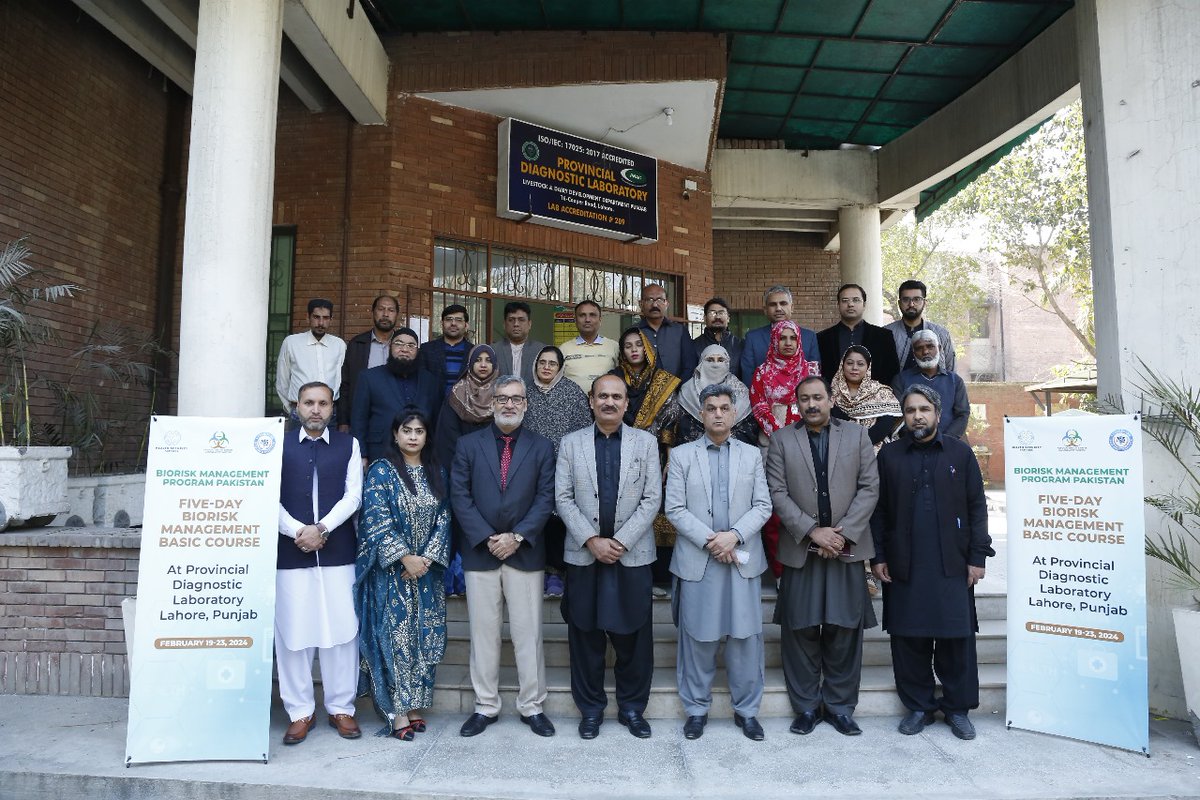 Association for Biorisk Management Pakistan in collaboration with Health Security Partners conducted five days of basic biorisk management training for the staff of the Provincial Diagnostic Laboratory Serology Section Lahore (PDL) from February 19, 2024, to February 23, 2024.