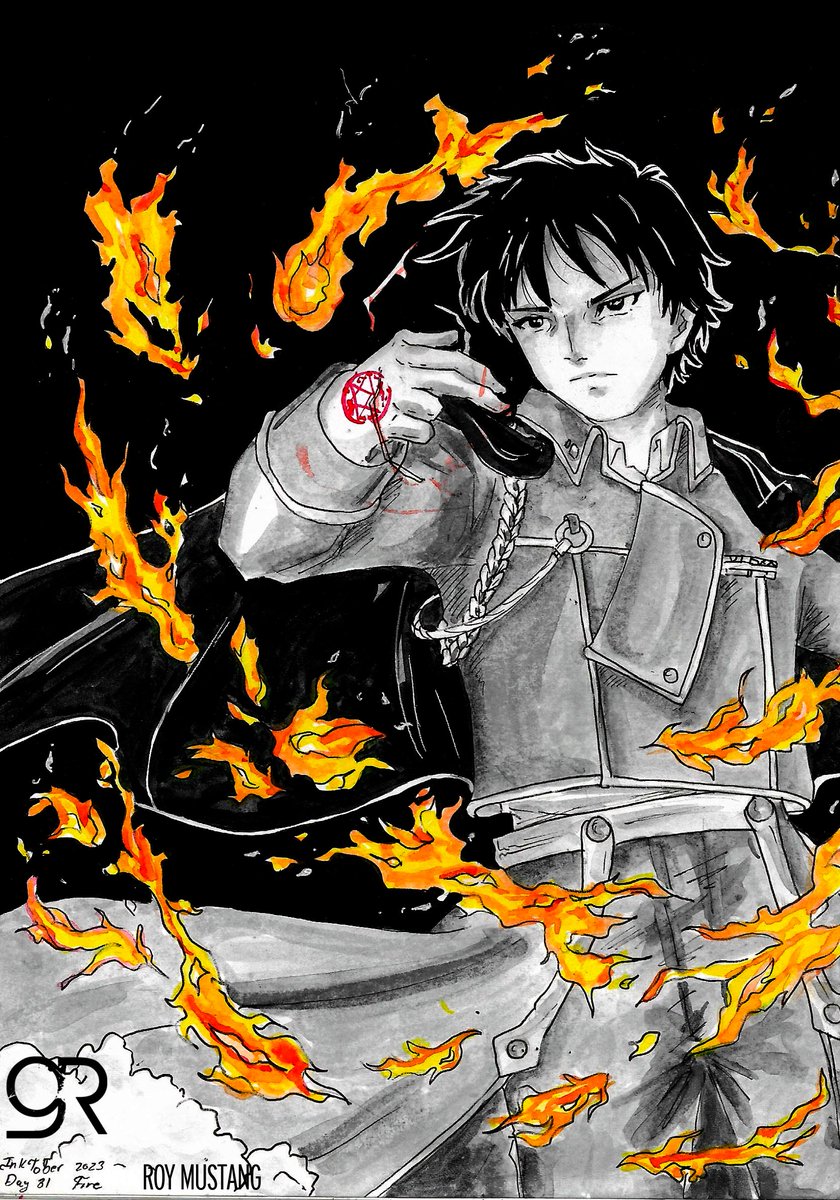 Rawrel's tweet photo. InkTober 2023 - Día 31
Fire - Roy Mustang

#Inktober #Inktober2023 #Ink #InktoberFire #InktoberDay31 #RoyMustang #Fanart #FullmetalAlchemist #Anime #Manga #FMA #Alchemist #Fire https://t.co/49Z8BTSCaJ