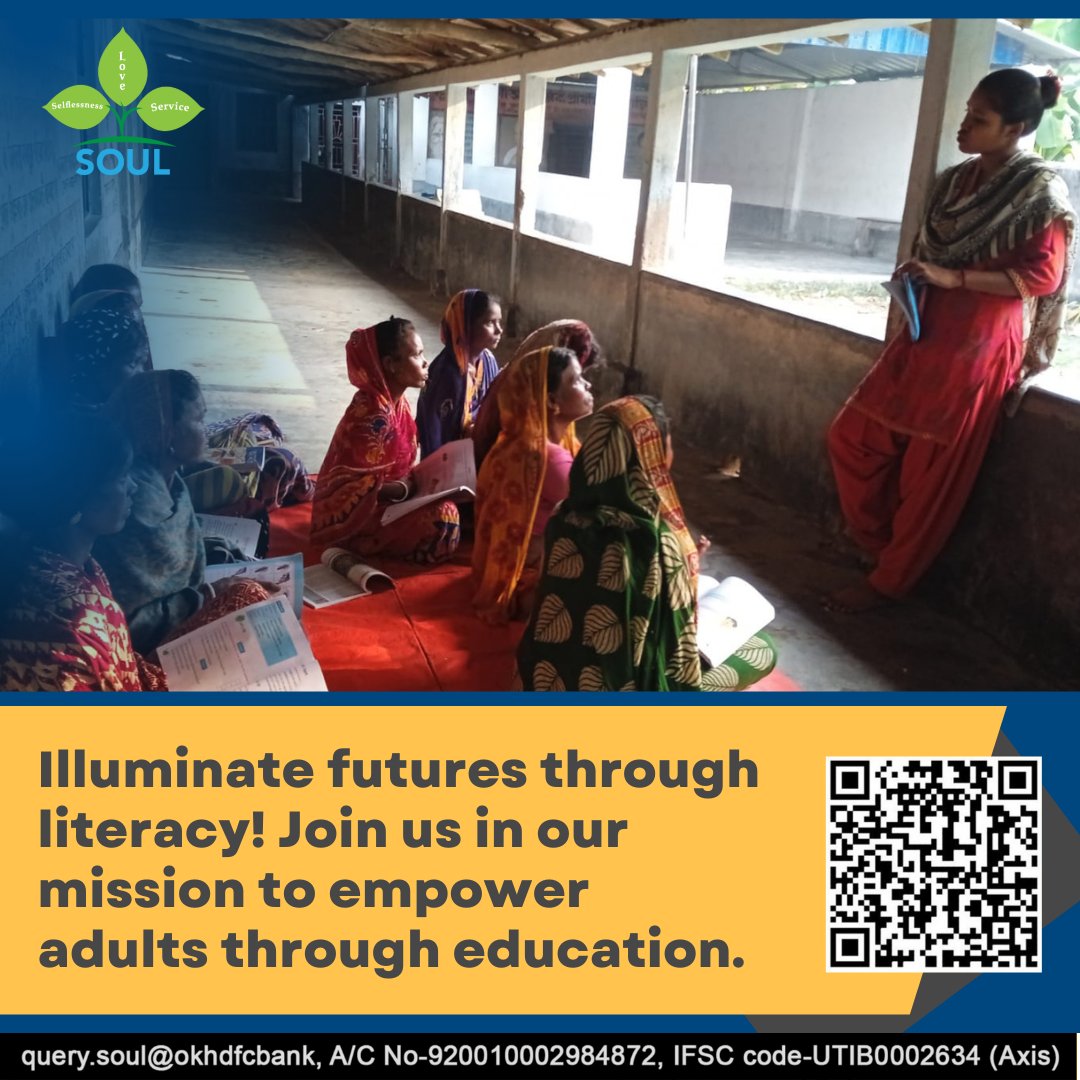 Empowerment starts with literacy. Join us in illuminating futures through the transformative power of adult literacy. Together, we can rewrite stories and unlock boundless opportunities. 📚✨ #LiteracyMatters #EmpowerThroughEducation #IlluminateFutures #SOULSundarban