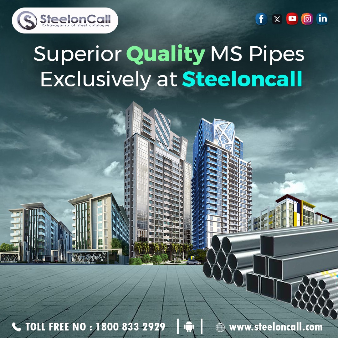 SteelonCall's tweet photo. Superior Quality MS Pipes Exclusively at Steeloncall. For More Information Please Visit https://t.co/DrJHLeHCoy Or Call Us At 1800-833-2929
#mspipes #buymspipes #fabricationsteel #steel #structurals #steelbrands #mildsteelpipes #steeloncall #mspipesonline #fabricationsteel https://t.co/KjDJ9ltj7j