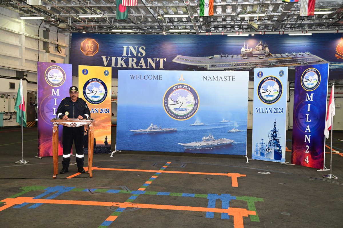 IN_R11Vikrant's tweet photo. Our maiden visit to the "City of Destiny" - Visakhapatnam. 

#MILAN-24 Sea phase was an exhilarating and professionally enriching experience.

It was indeed a privilege for #R11 to host COs of participating ships for the closing ceremony.

#INSVikrant

@indiannavy
@IN_HQENC https://t.co/MEXA8Rk1re