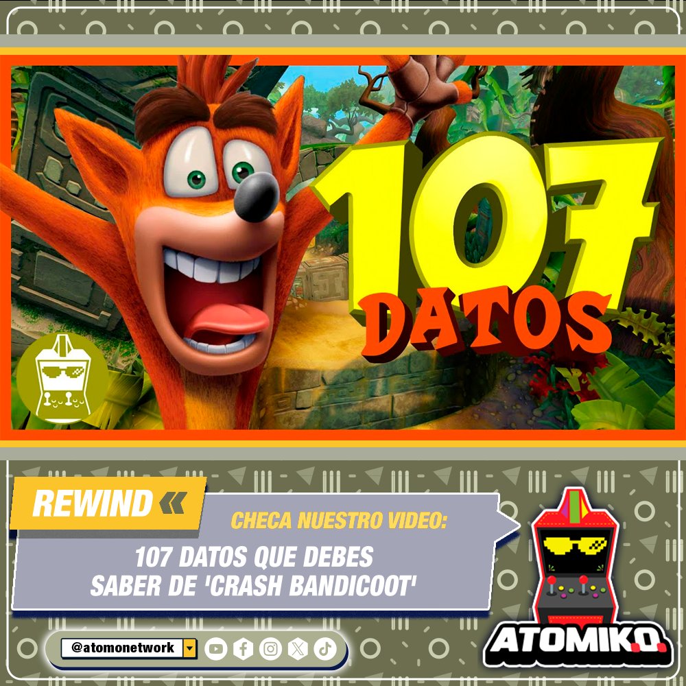 pixelatomicoyt's tweet photo. VIDEO: https://t.co/fUO2JdsCct
La trilogía original de 'Crash Bandicoot' es innovadora, única, icónica, increíble, adictiva y realmente difícil. ¡Por eso el día de hoy queremos homenajear al marsupial más alocado de todos! #CrashBandicoot #AtomiKO https://t.co/cTcIaf5Ern
