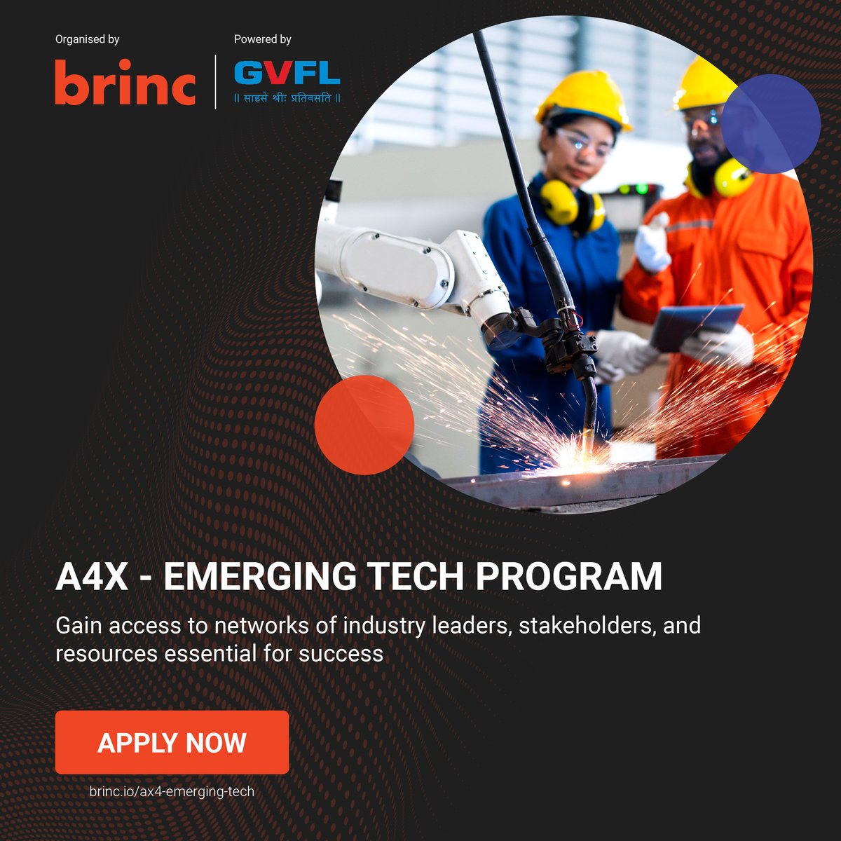 Applications for the @brincvc x @GvflLimited A4X Accelerator program are open! GVFL is to invest between INR 1.5 crore to 2 crore in each startup.