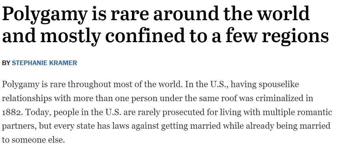 US Government: Criminalize polygyny, murder Joseph Smith, impose radical feminism, legalize gay marriage, turn children LGBTQ+, and make it torture to be straight.

Also US: Polygyny is rare, no one really does it anymore.