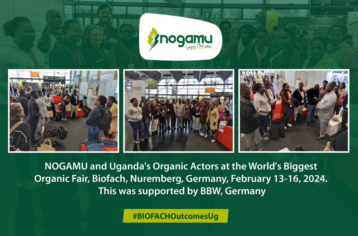 NOGAMU and Uganda's Organic Actors at the World's Biggest Organic Fair, Biofach, Nuremberg, Germany, February 13-16, 2024. This was supported by BBW, Germany.
#BIOFACHOutcomesUg