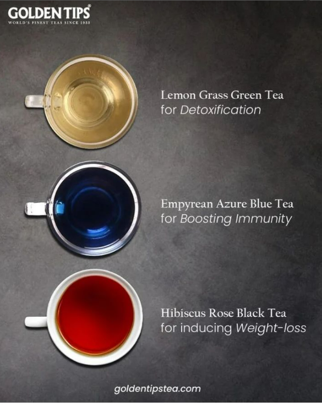GoldenTipsTea's tweet photo. These 3 bestselling tea blends from Golden Tips with a choice combination of exotic Indian Herbs and flowers is the perfect panacea for your health and taste buds...!!!🙂☕☕☕ #bluetea #ayurveda #goldentips #herbaltea https://t.co/zON6kM34Sq