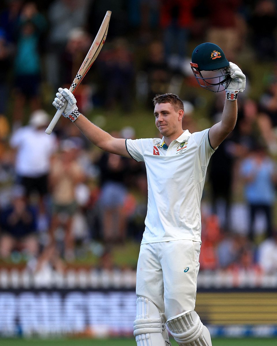 ICC's tweet image. A 💯 under pressure!

A brilliant century from Cameron Green 👏

#NZvAUS | #WTC25