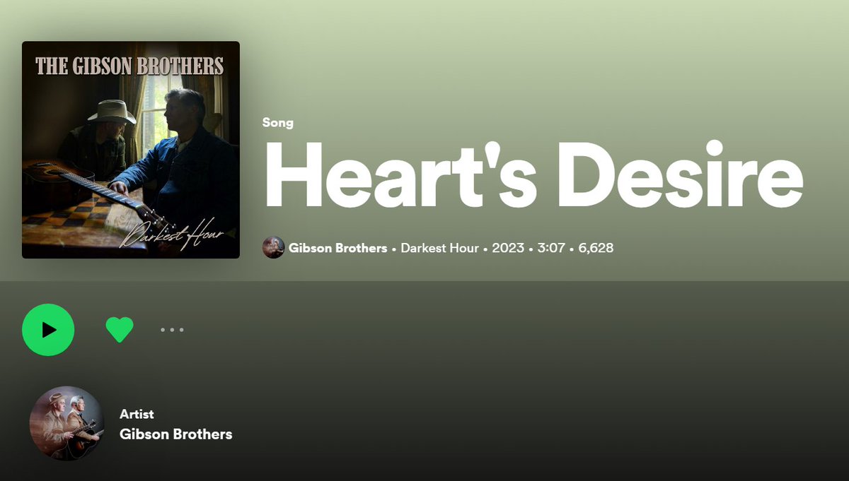 Thanks for listening to Heart's Desire on @Spotify ❤️‍🔥 #gibsonbrothers #country #bluegrass