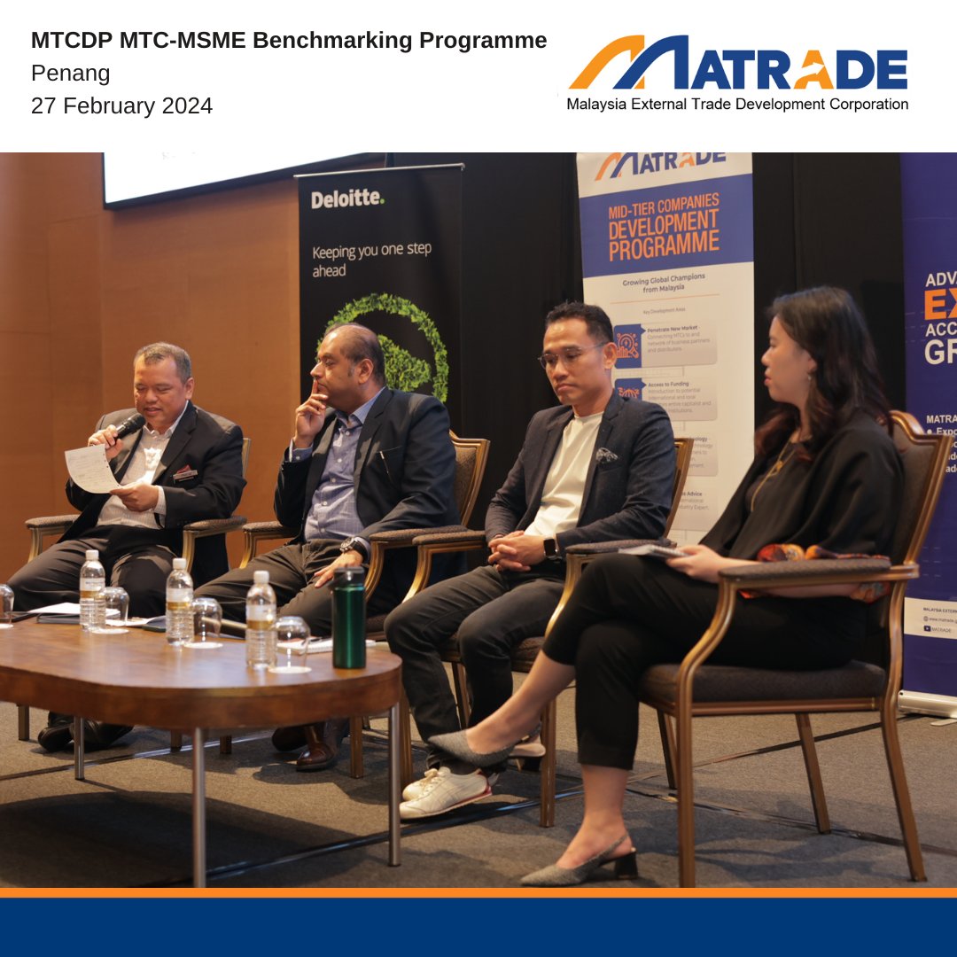 matrade's tweet image. MTC Benchmarking event in #Penang!

MATRADE (Malaysia External Trade Development Corporation) continues to fortify small and medium enterprises (SMEs) in Penang in global supply chain development through a benchmarking programme with successful Mid-Tier Companies (MTCs).