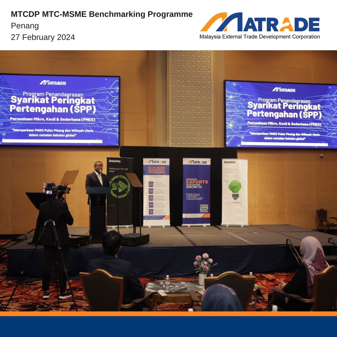 matrade's tweet image. MTC Benchmarking event in #Penang!

MATRADE (Malaysia External Trade Development Corporation) continues to fortify small and medium enterprises (SMEs) in Penang in global supply chain development through a benchmarking programme with successful Mid-Tier Companies (MTCs).