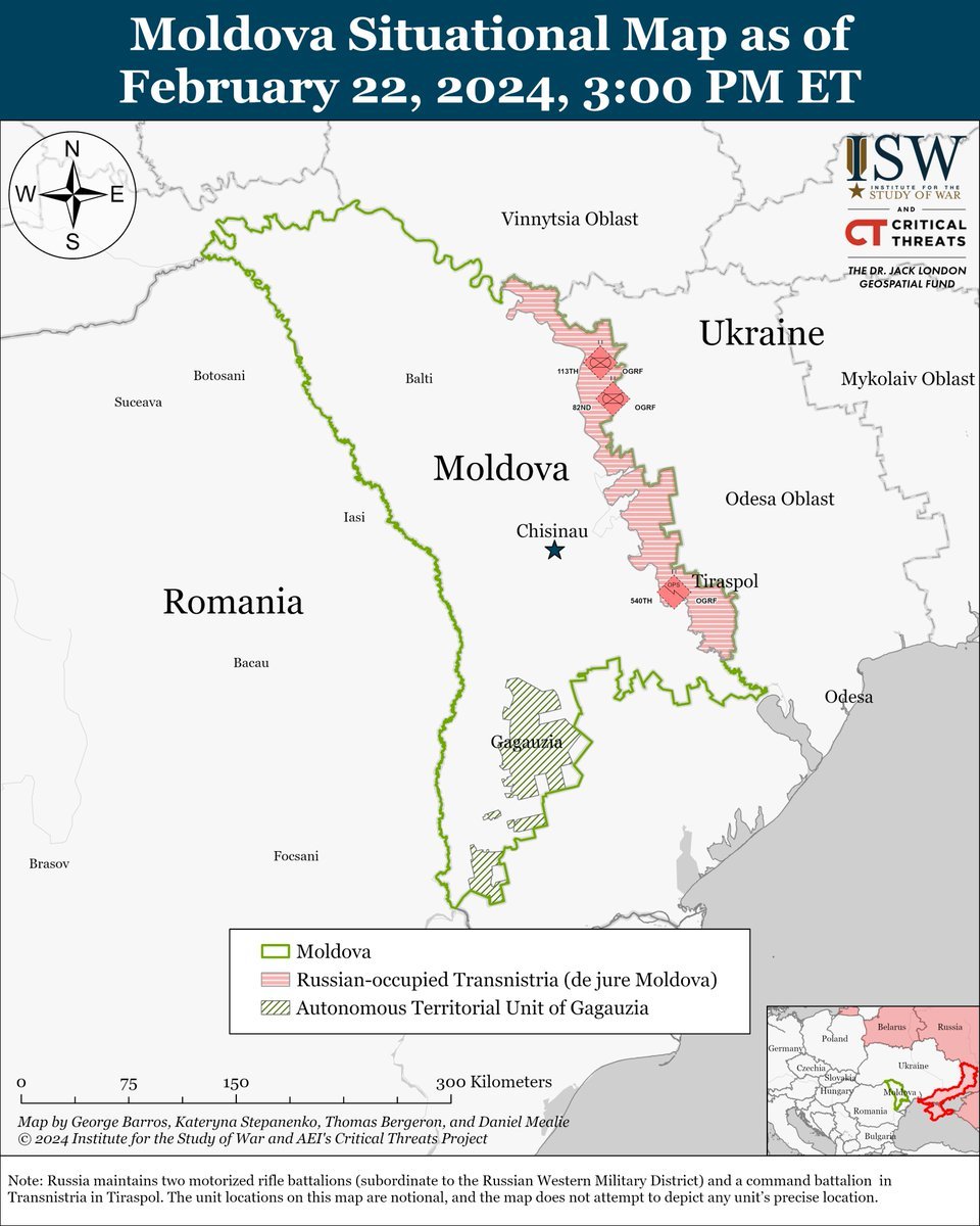 NEW: Pro-Russian Moldovan breakaway region Transnistria held the Seventh Congress of Transnistrian Deputies on Feb. 28 and adopted a series of decisions that likely aim to provide the Kremlin with justifications for a wide range of possible escalatory actions against Moldova —…