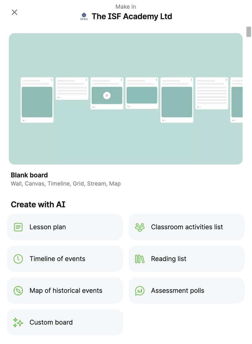 MoonshotMartin's tweet photo. Love the sharing from @malaoshisays of @padlet #AI! Show G3Ts how to generate fantastic lesson ideas in a snap💡Create tiered levels reading list that caters to all Ss abilities &amp; generates diversified activities- Fast,simple,easy!
#edtech
#teachertwitter
#ade2023
#AIineducation https://t.co/oonCEcZSsh