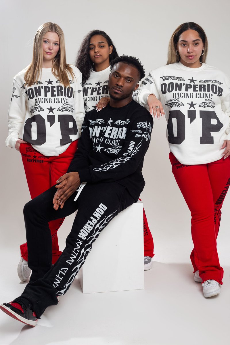 SituationGangEJ's tweet photo. Racing clinic sets Out now ‼️ S-XL 110$ Unisex 🏁🏁 @OfficialDonPerior on IG #DonPerior #Mabmodels https://t.co/UhxET1I2o1