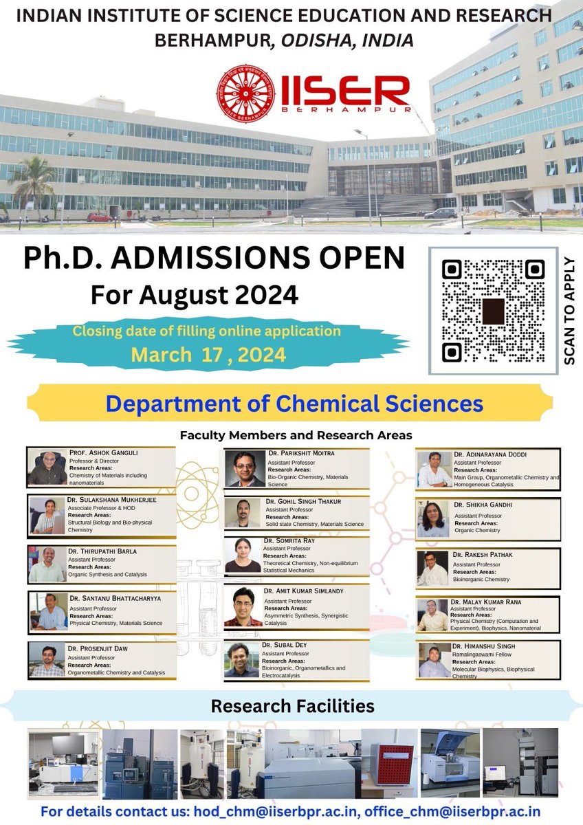 Motivated PhD aspirants are encouraged to apply through below portal for an exciting career synthetic organic chemistry and catalysis.
iiserbpr.ac.in/academics/admi…
To know about research area please visit: bthirupathi56.wixsite.com/website/about-…