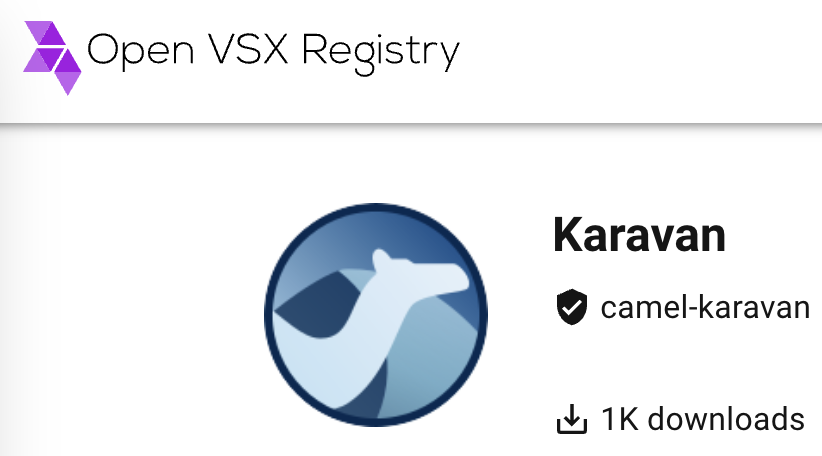 mgubaidullin's tweet photo. ✨ @ApacheCamel #Karavan VS Code extension has hit 1,000 downloads on Open VSX!

🙏 Huge thanks to contributors &amp; integrators who use Karavan to streamline their Apache Camel development! 

#opensource #lowcode  #integration https://t.co/z0KyY27gPJ