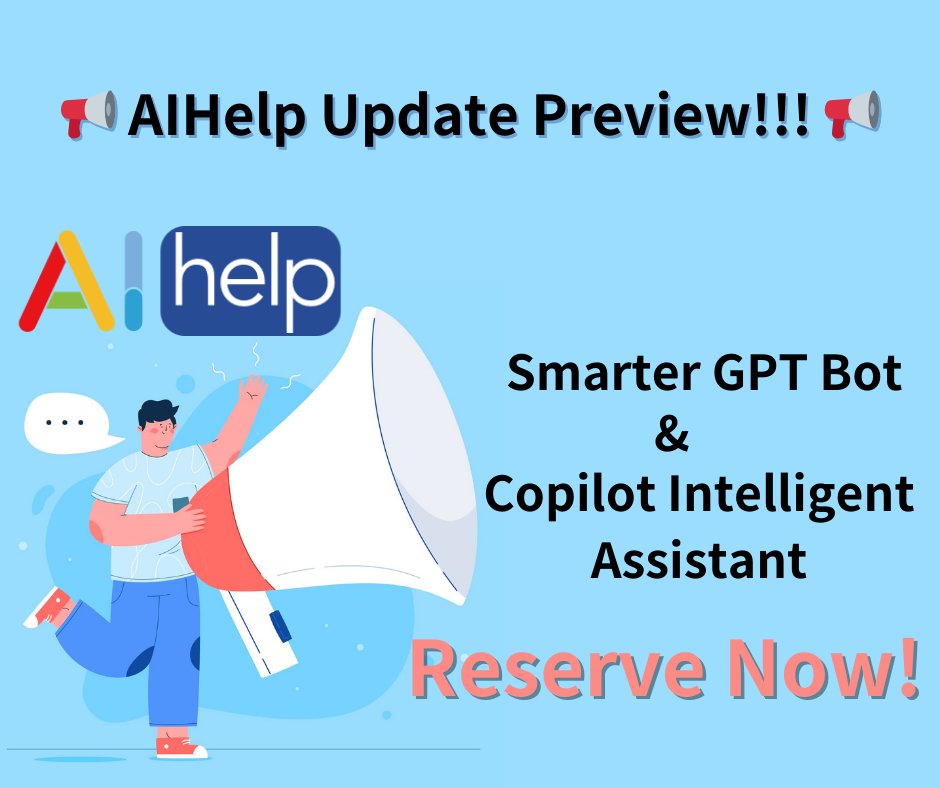 AIhelp1's tweet image. 🌟Exciting AIHelp Update🌟
1️⃣ Upgraded GPT Bot, smarter with FAQs and internal docs!
2️⃣ Copilot assistant for expert advice, anytime, anywhere.
📅 Email support@aihelp.net or contact CSM Team to Reserve now for March release.
Stay tuned for updates! 
#AIHelp #CustomerService  #AI